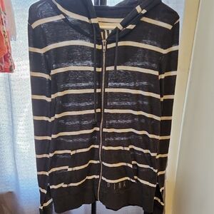 PINK Victoria's Secret Black and White Striped Jacket